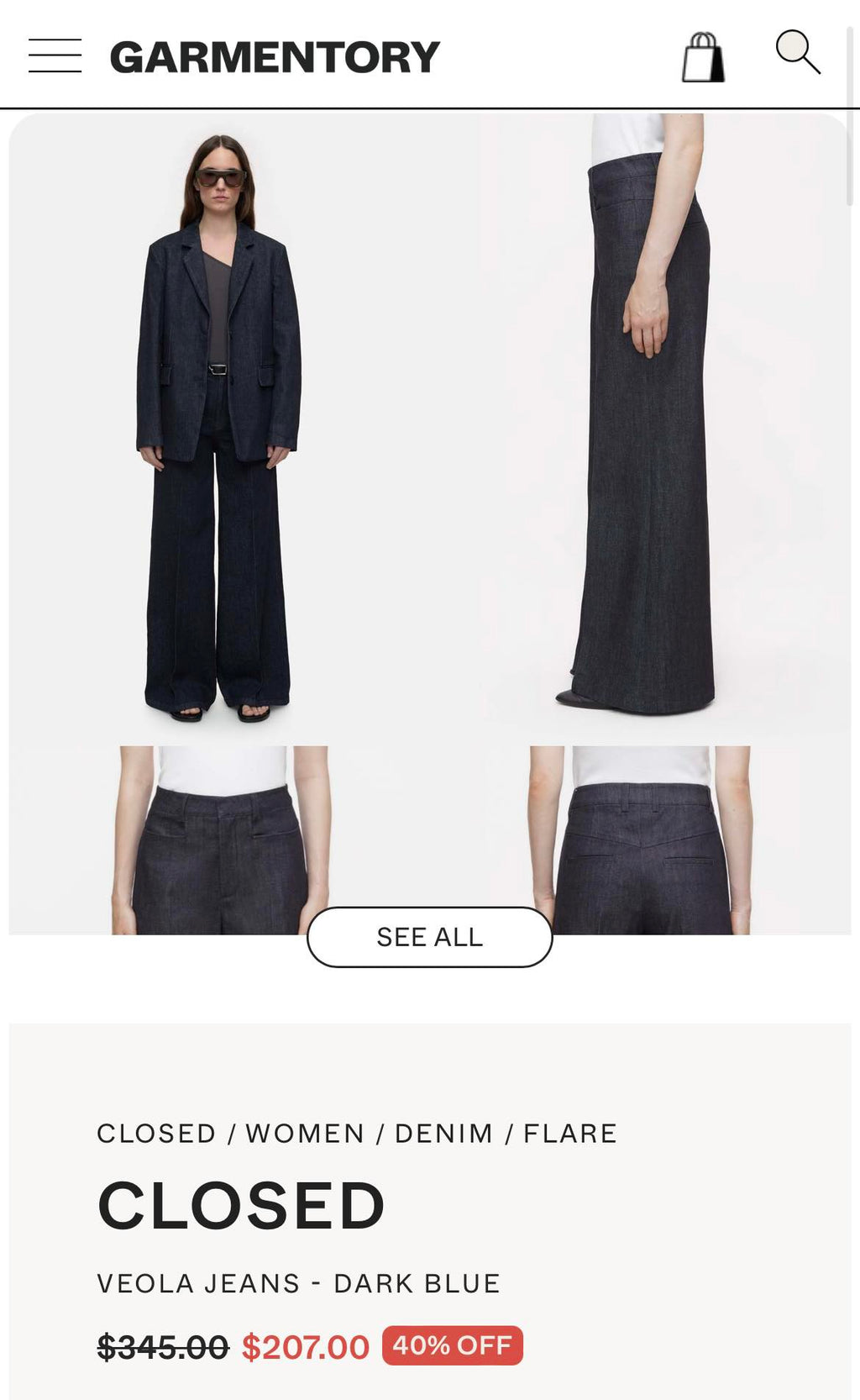 Nowe z metką jeansy z szeroką nogawką CLOSED  - M / W27