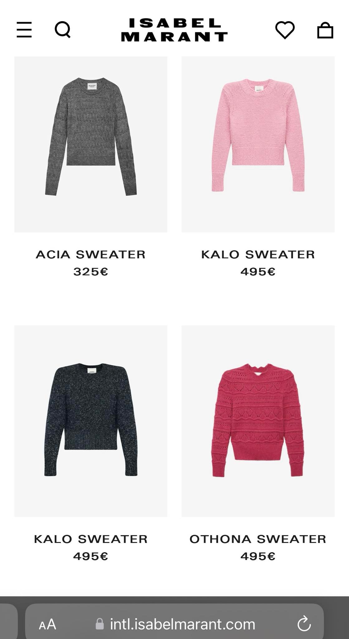 Szary sweter z wełną i alpaką Isabel Marant - S