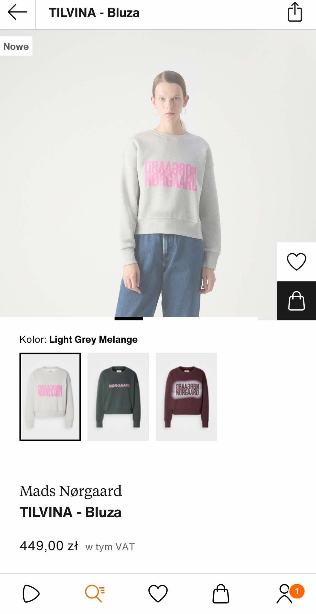 Karmelowa bawełniana bluza Mads Norgaard - M