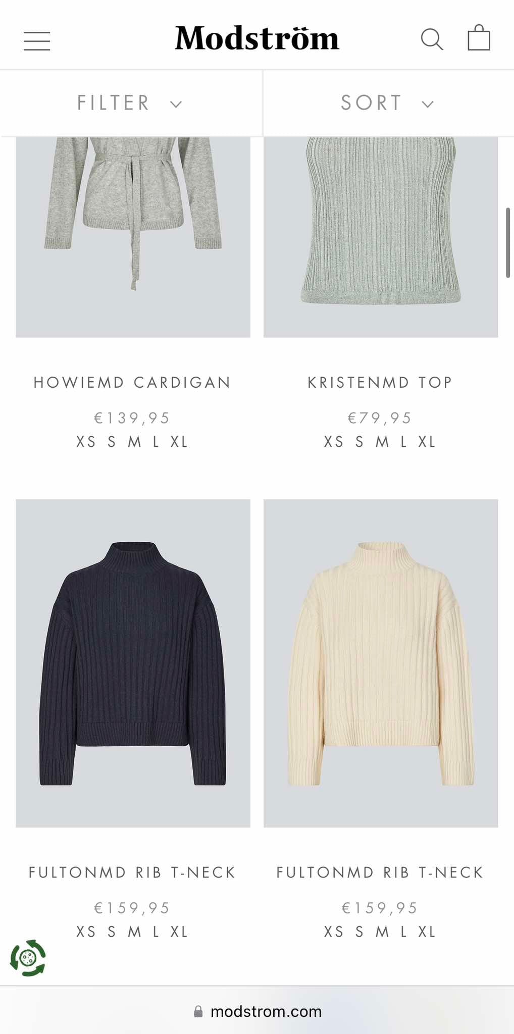Różowy wełniany oversize sweter z golfem Modström - S