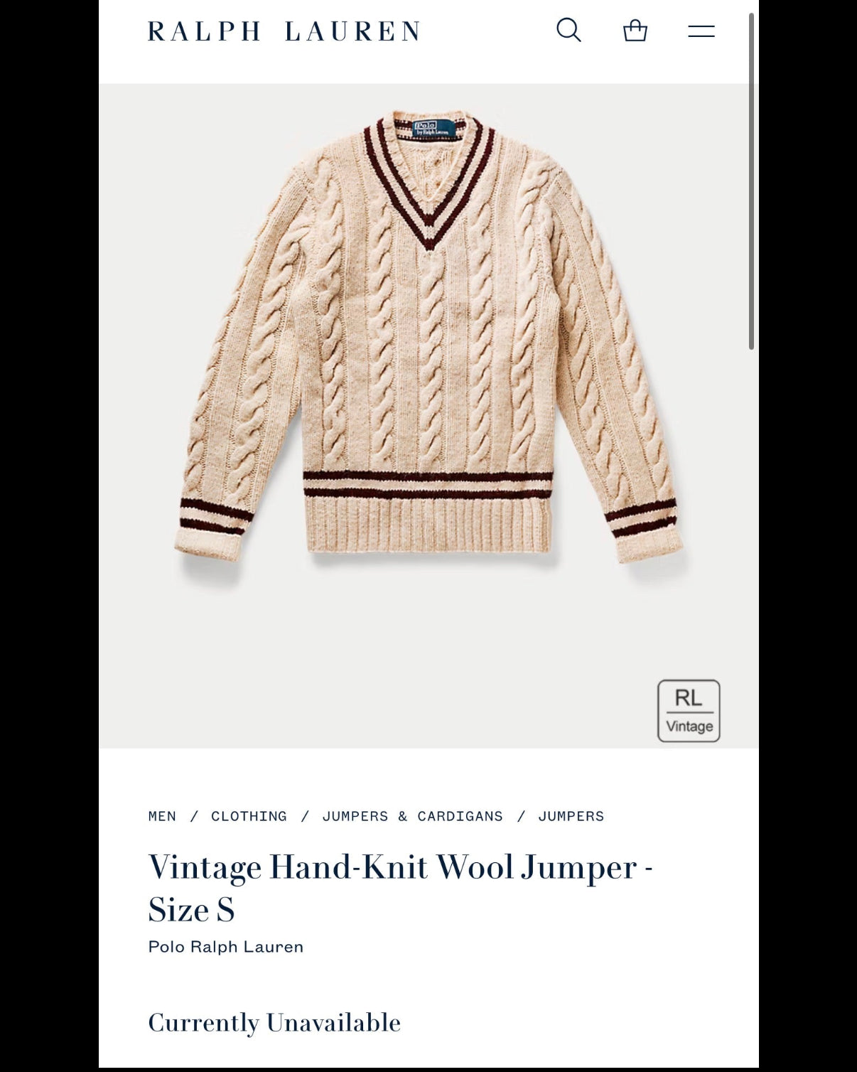 Ralph Lauren (wełna jagnięca) - M/L