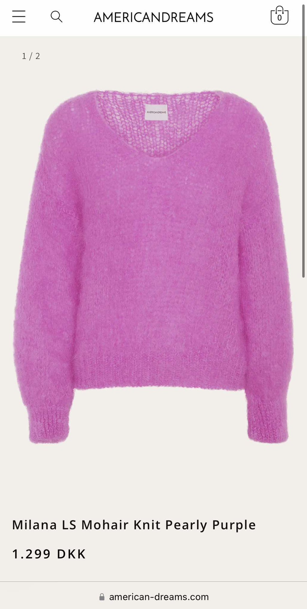 Fioletowy moherowy sweter Americandreams - S/M
