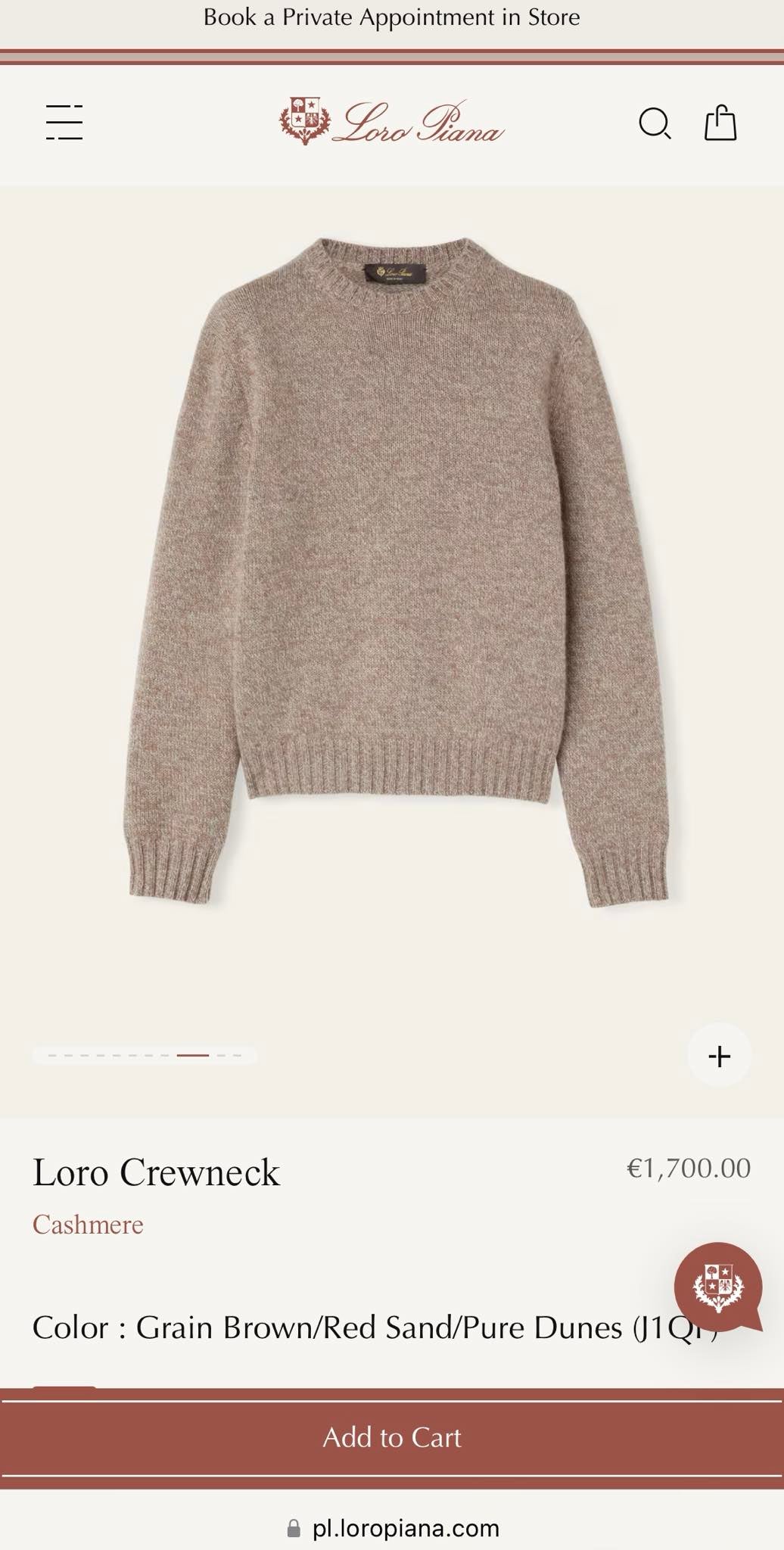 Beżowy kaszmirowy sweter Loro Piana - XL