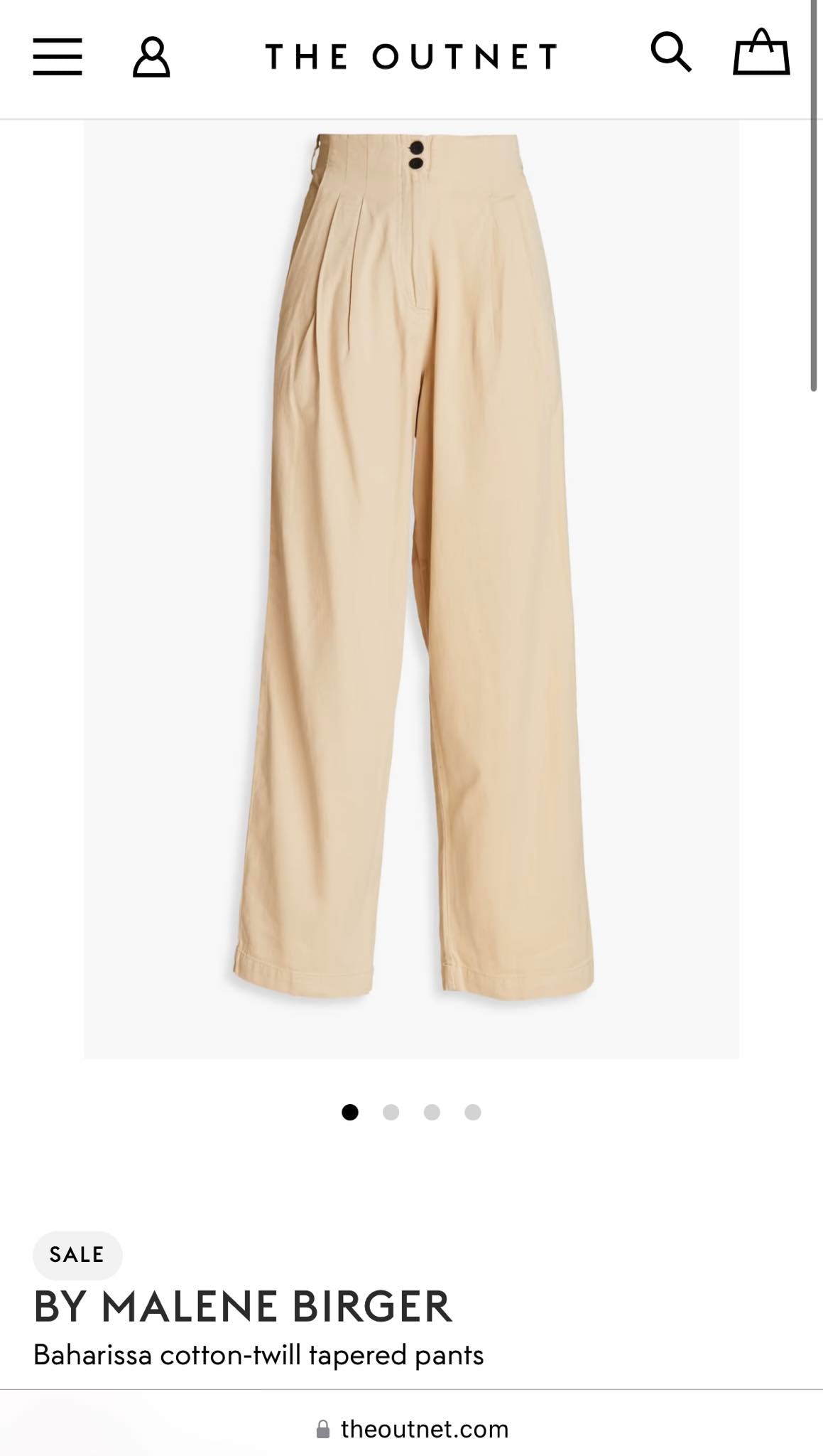 Nowe beżowe bawełniane (organic) spodnie By Malene Birger - M