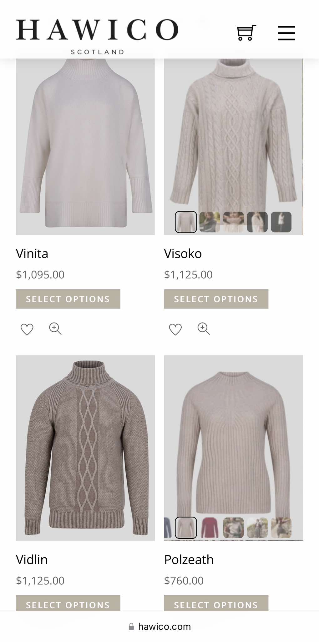 Pudrowy różowy kaszmirowy sweter z golfem Hawick Cashmere (Hawico) - M