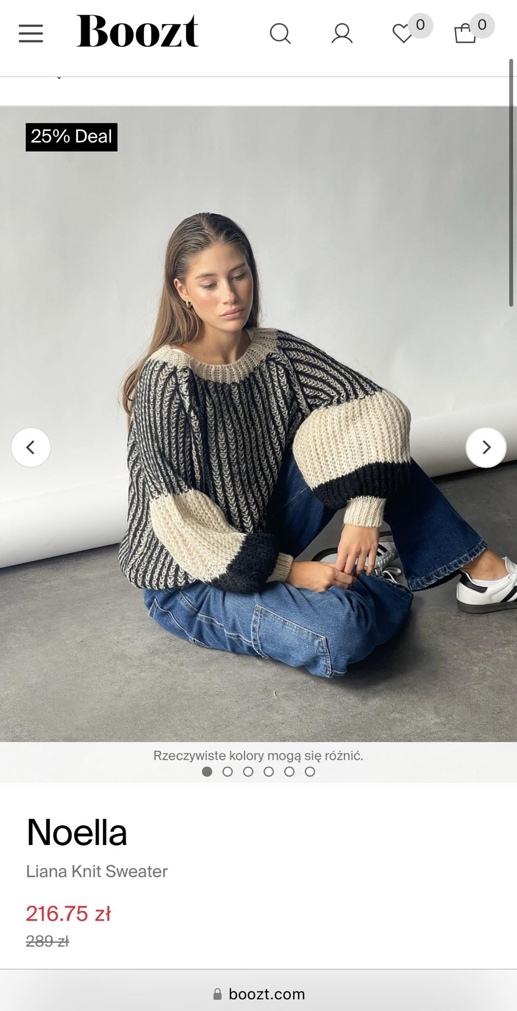 Nowy kremowo czarny sweter z moherem Noella - L/XL