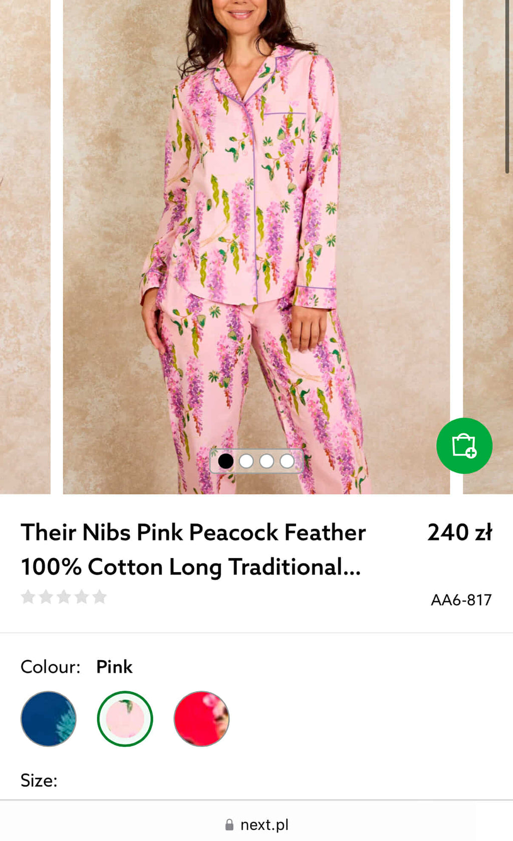 Pastelowa różowa bawełniana piżama w zające Their Nibs - L/XL