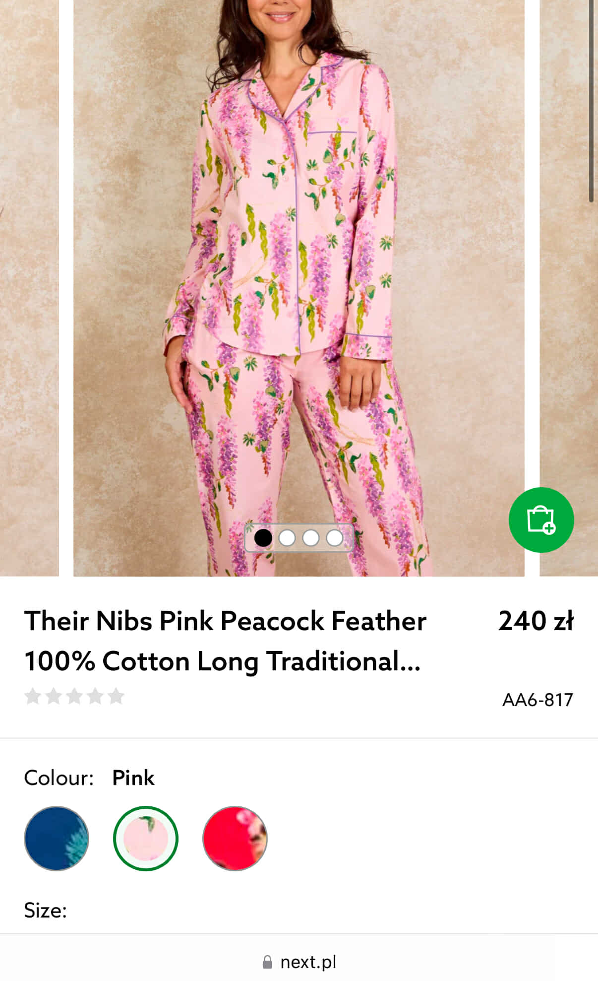 Pastelowa różowa bawełniana piżama w zające Their Nibs - L/XL