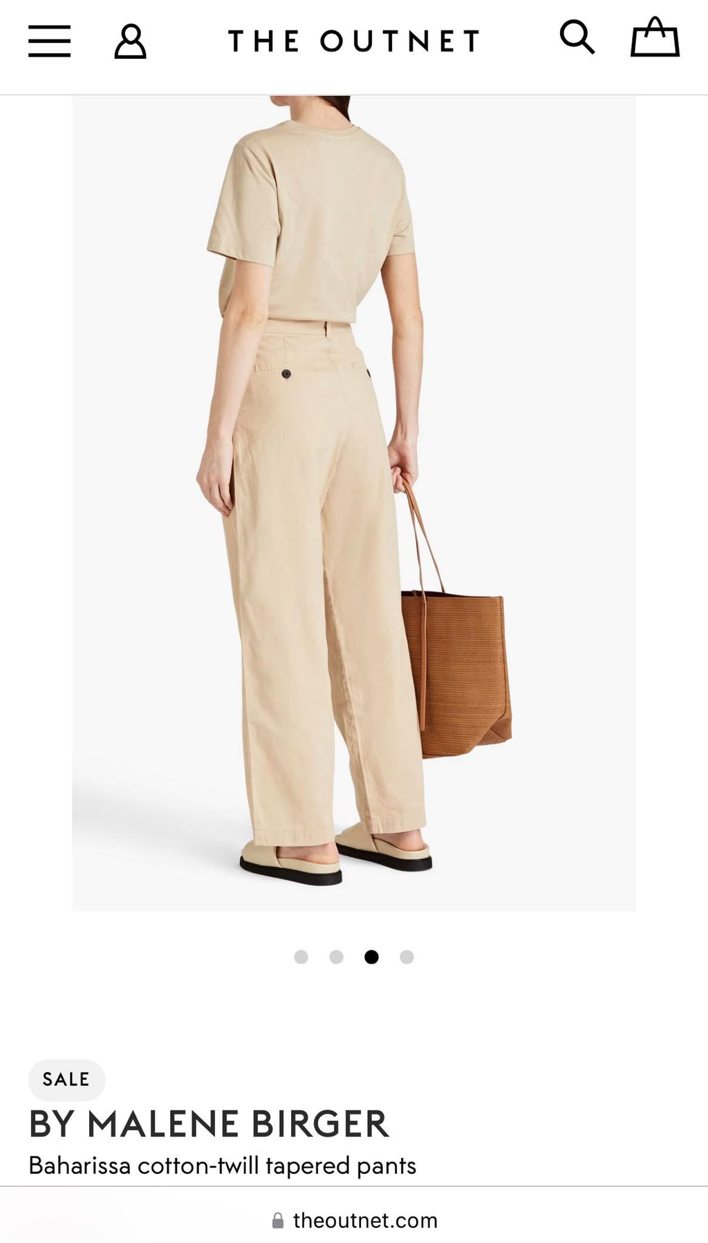Nowe beżowe bawełniane (organic) spodnie By Malene Birger - M
