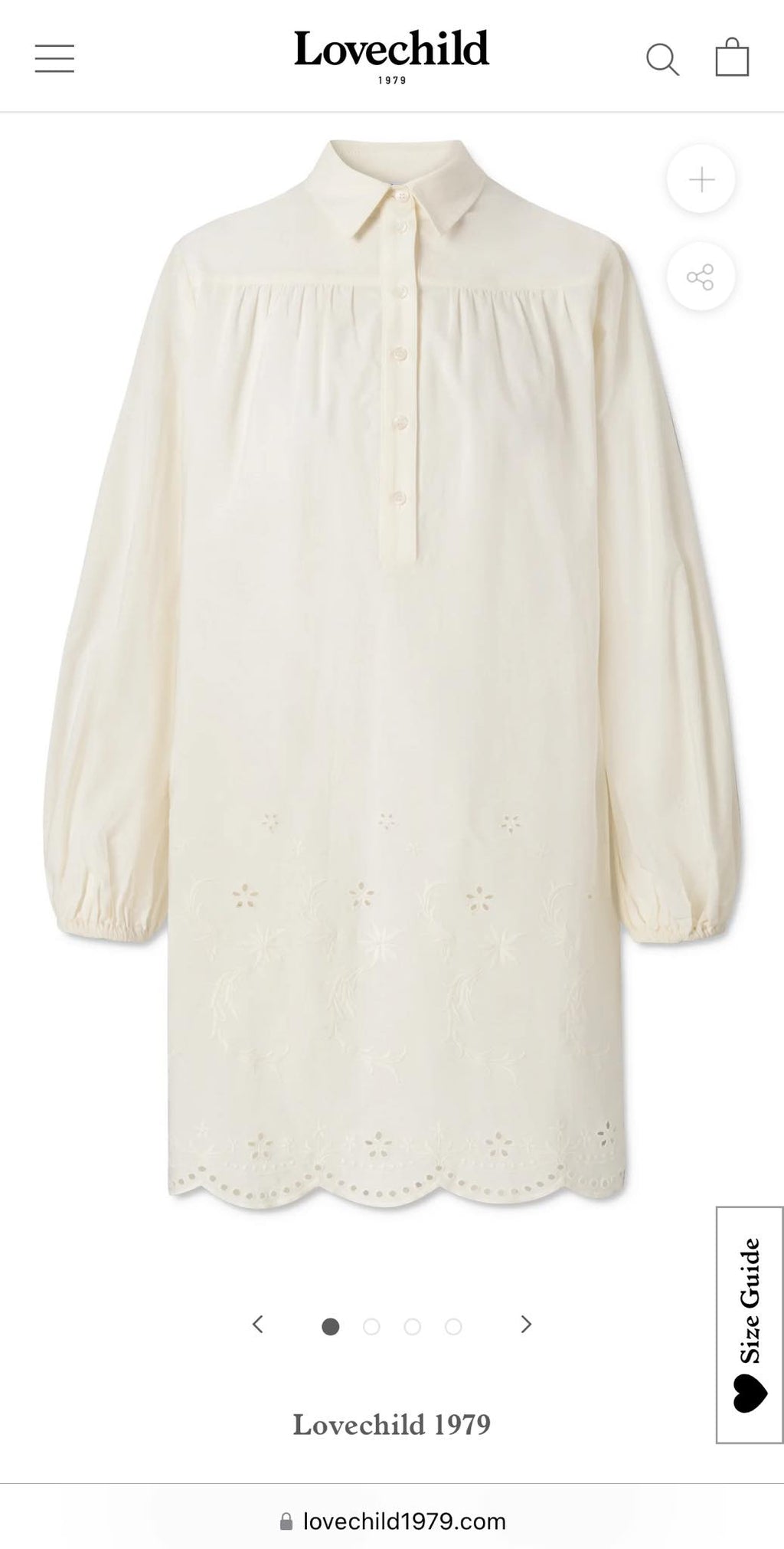 Kremowa bawełniana sukienka Lovechild 1979 - M