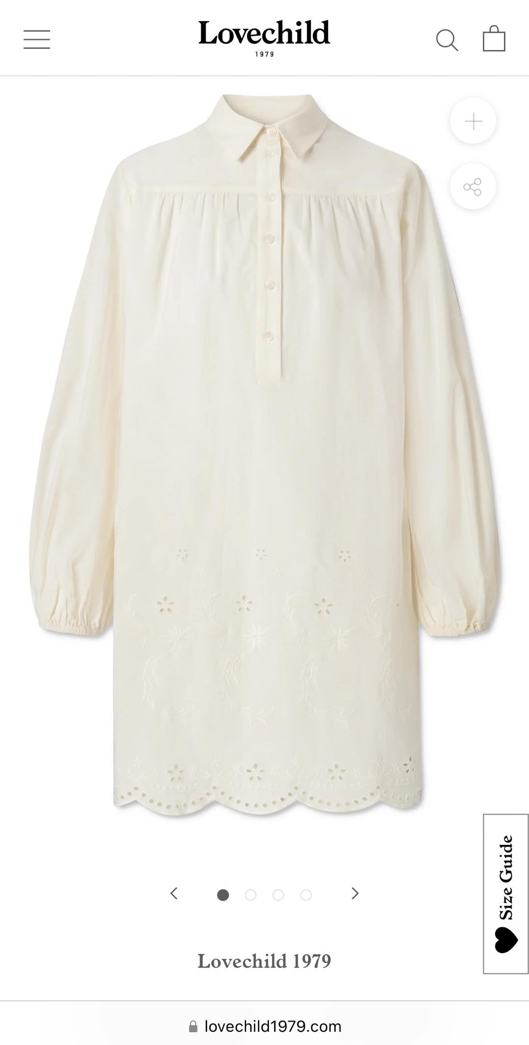 Kremowa bawełniana sukienka Lovechild 1979 - M