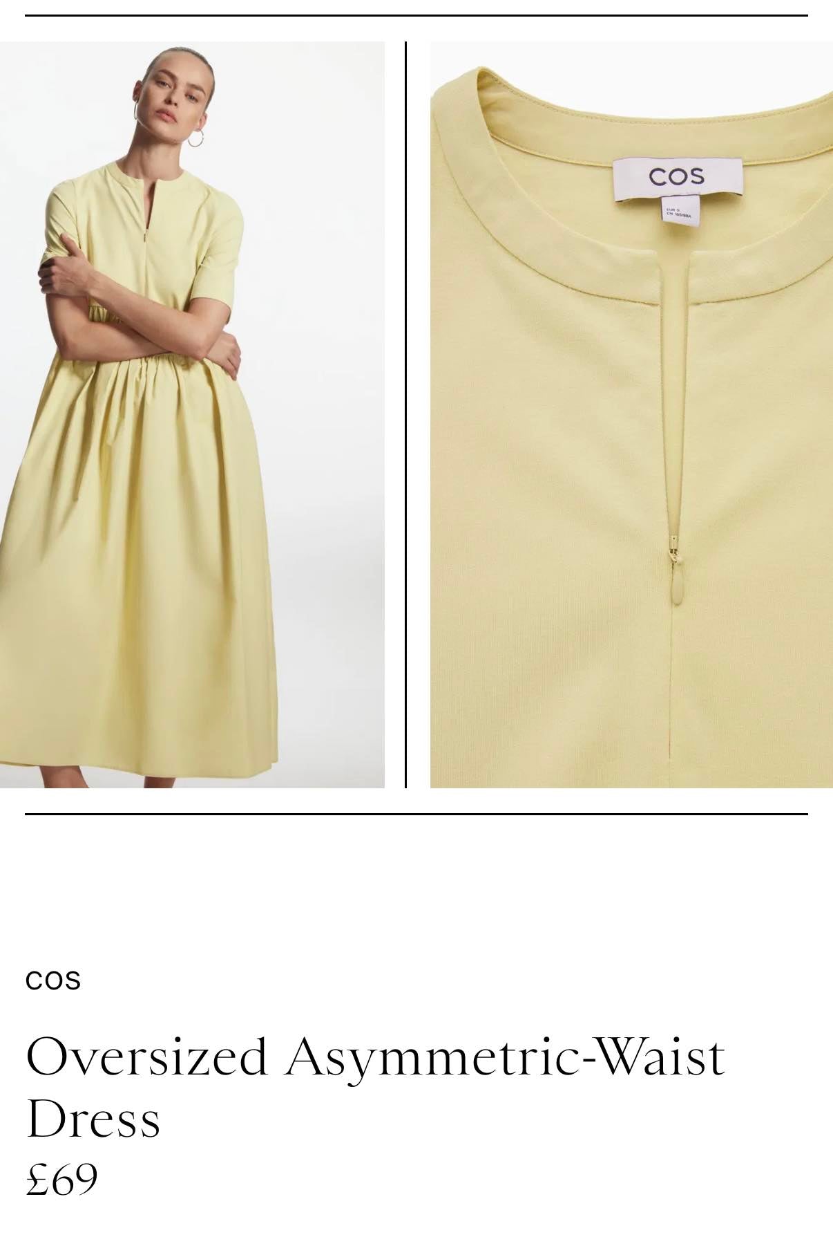 Beżowa bawełniana sukienka maxi COS - M