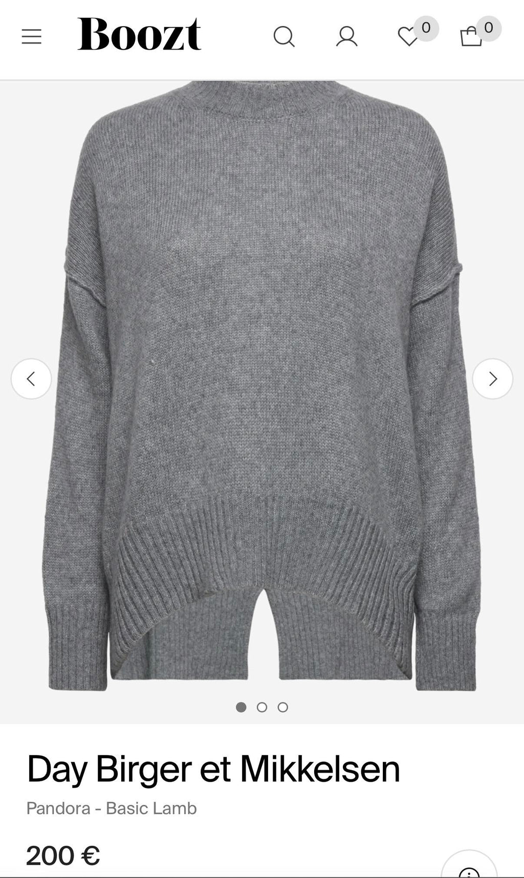Szary wełniany (merino) sweter Day Birger et Mikkelsen - L