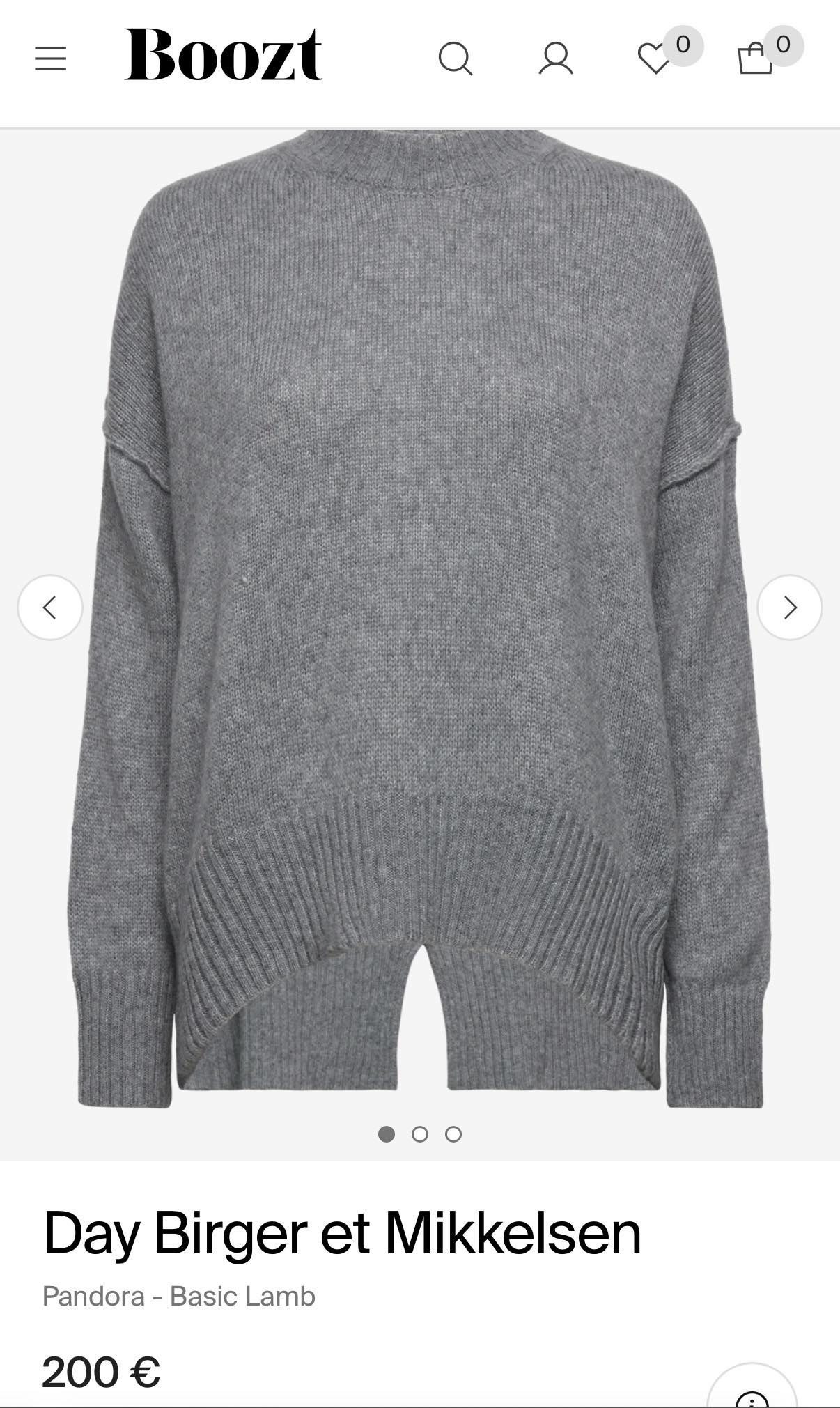 Szary wełniany (merino) sweter Day Birger et Mikkelsen - L