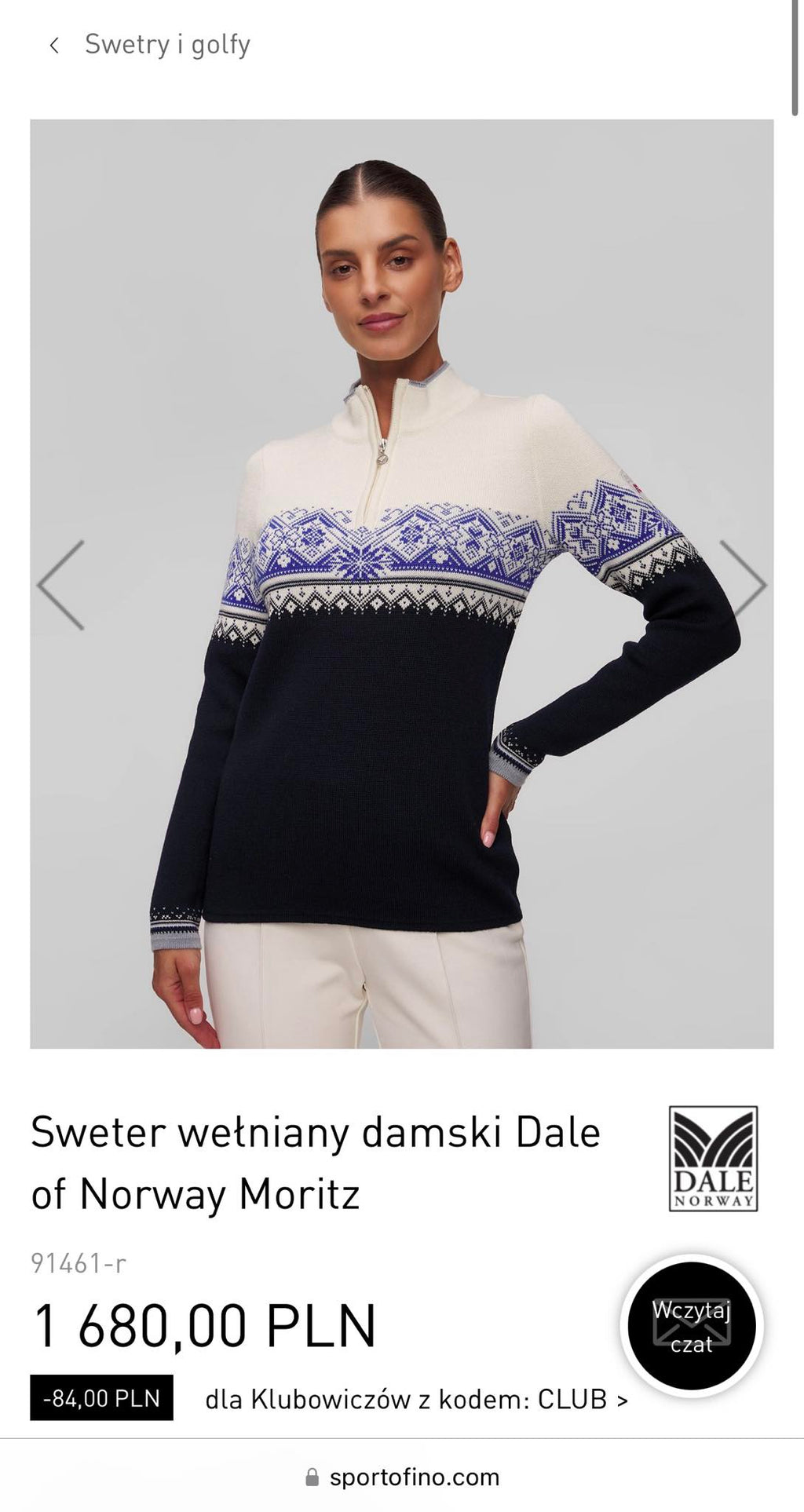 Kremowo szaro różowy wełniany (merino) zapinany sweter Dale of Norway - L