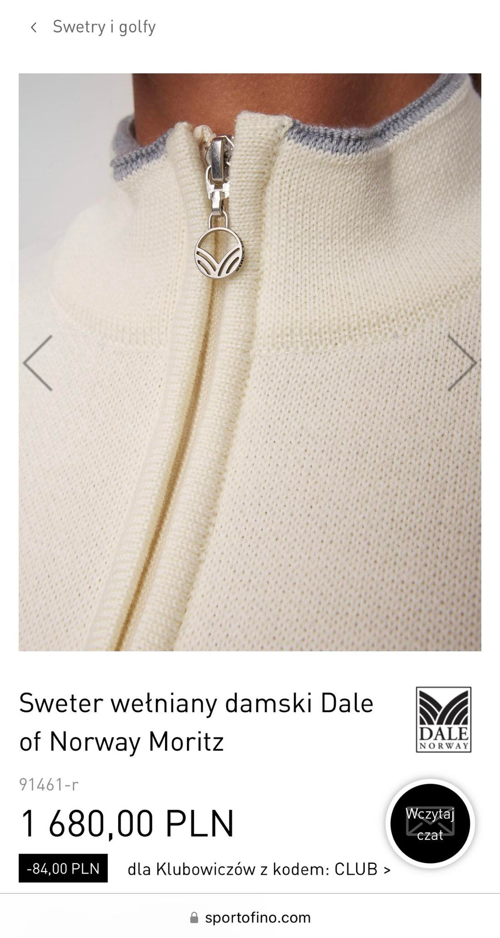 Kremowo szaro różowy wełniany (merino) zapinany sweter Dale of Norway - L