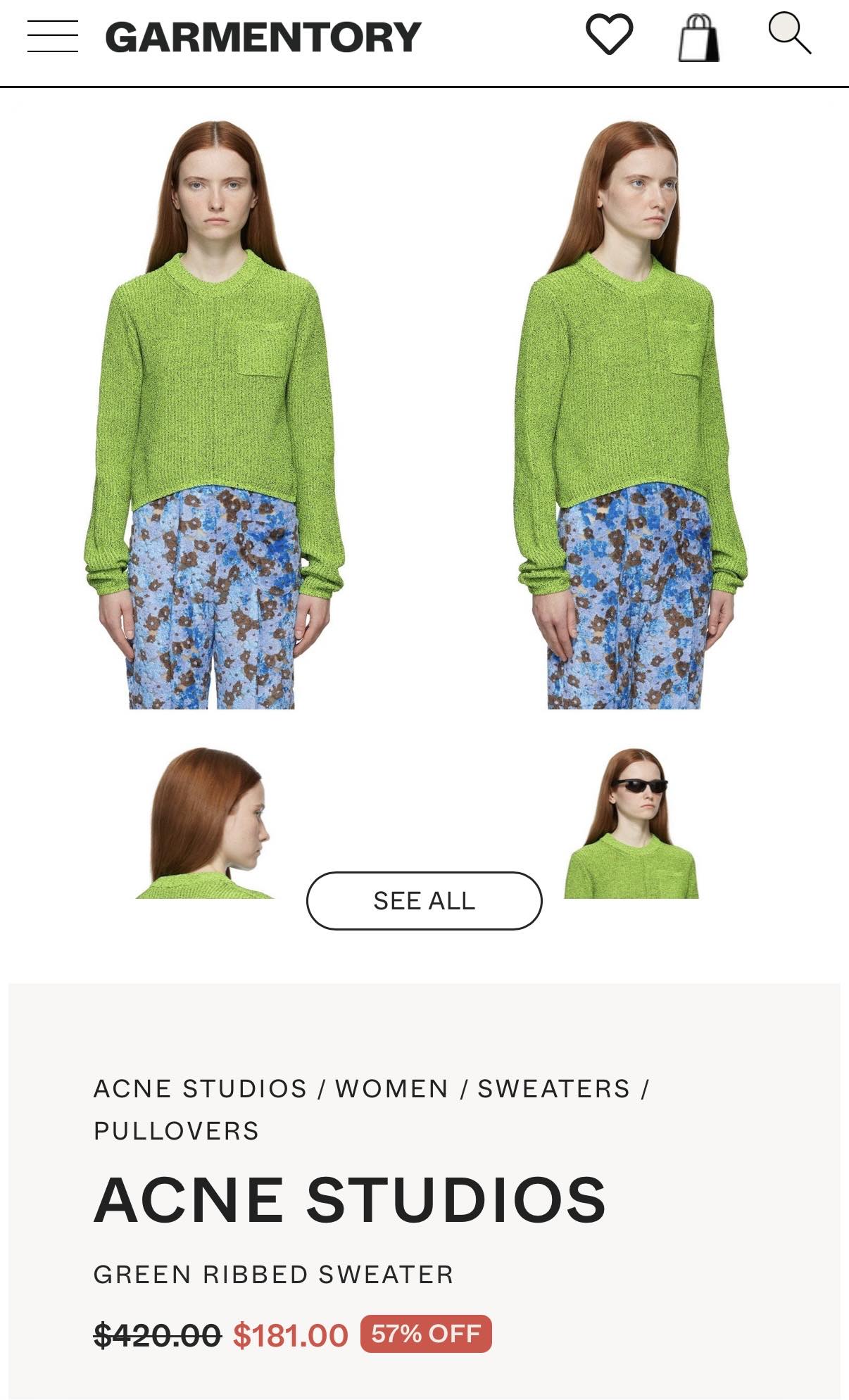 Zielony sweter Acne Studios - M