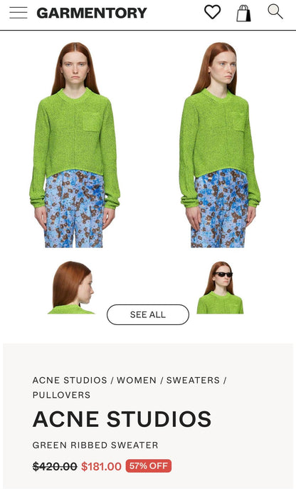 Zielony sweter Acne Studios - M
