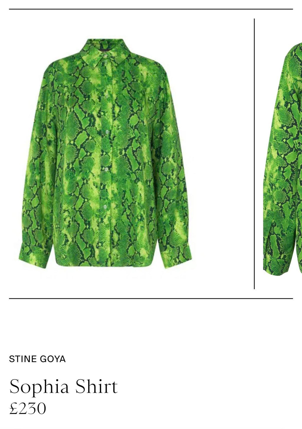 Zielona (tencel + wiskoza) koszula w wężowy print STINE GOYA - M