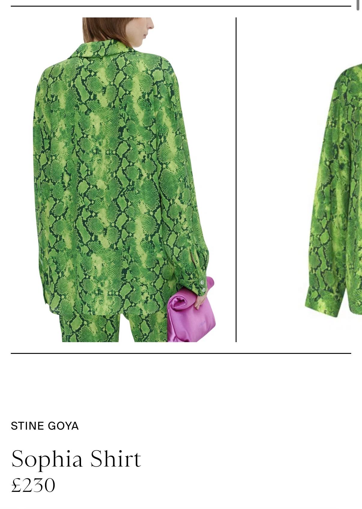 Zielona (tencel + wiskoza) koszula w wężowy print STINE GOYA - M