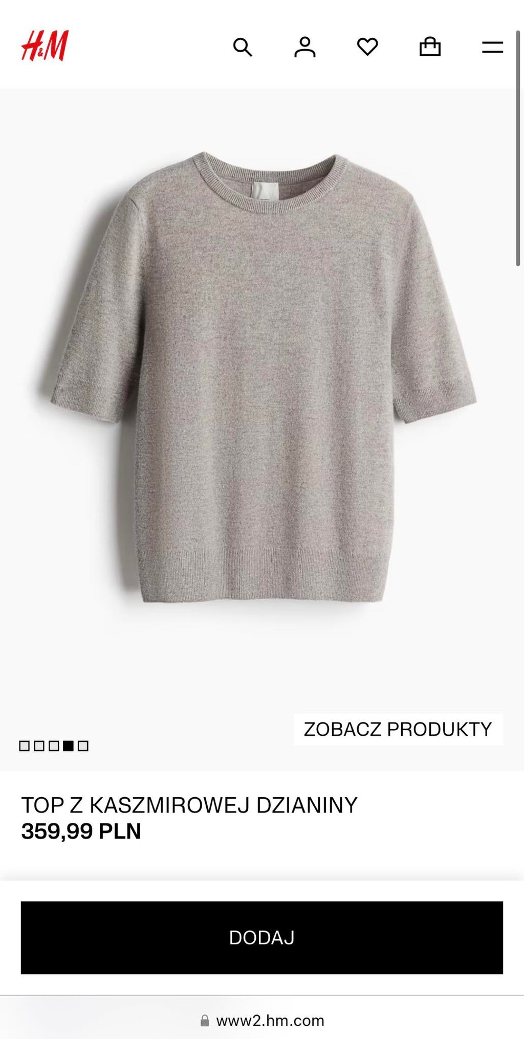 Karmelowy kaszmirowy sweter H&M Premium - M