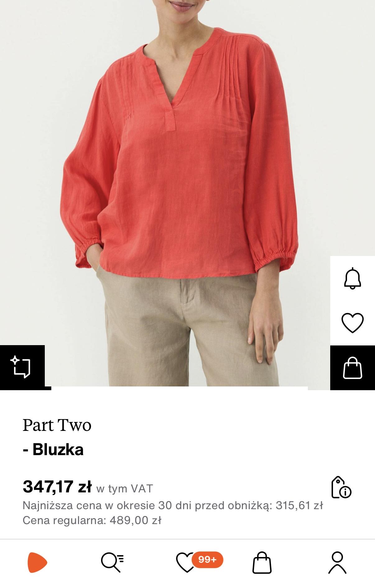 Czerwona lniana bluzka Part Two - S