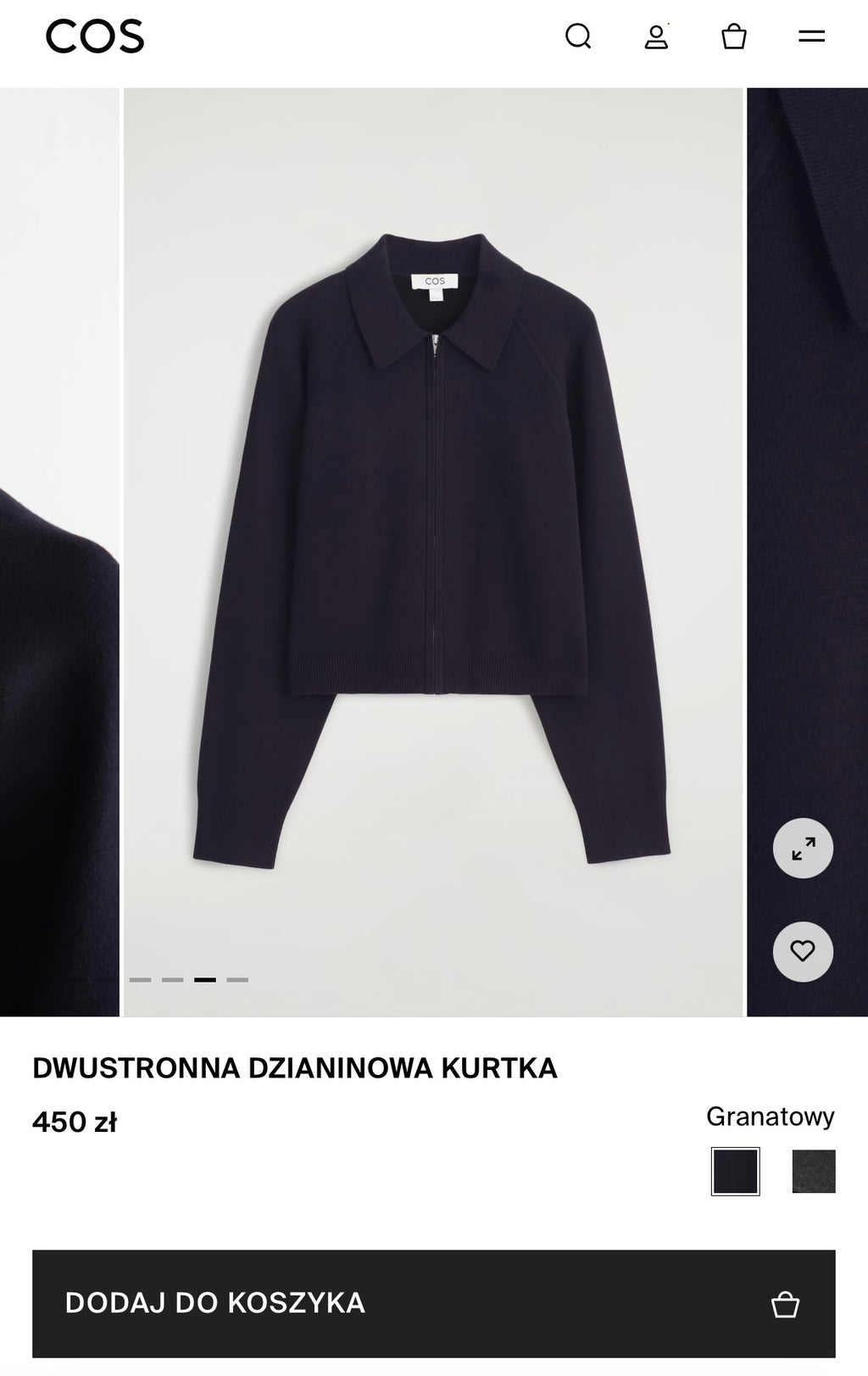Czarna wiskozowa krótka kurtka COS - M