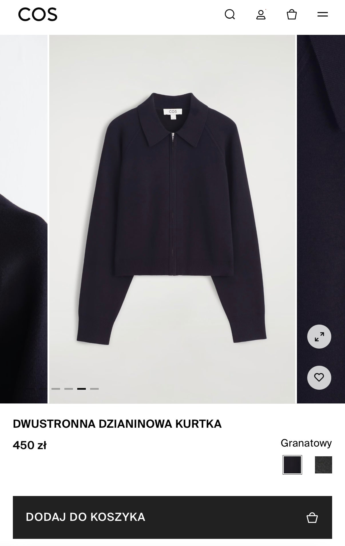 Czarna wiskozowa krótka kurtka COS - M