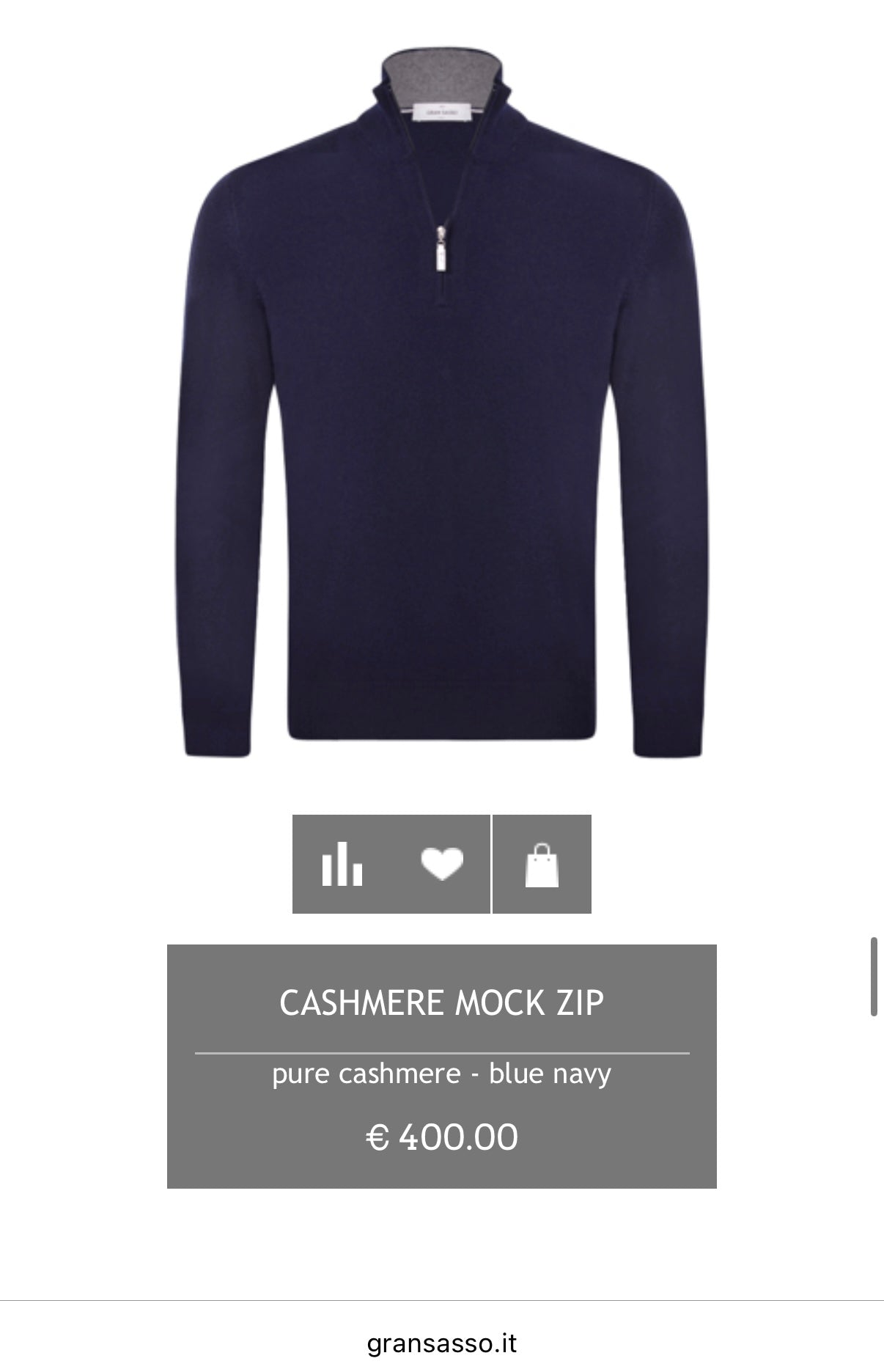 Granatowy kaszmirowy sweter GRAN SASSO - L/XL