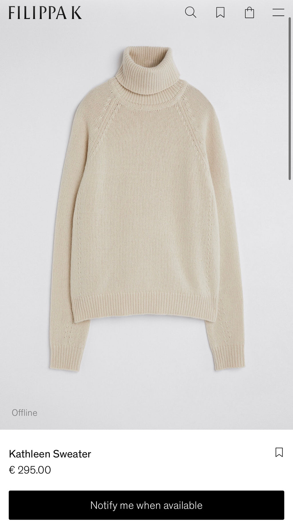 FILIPPA K (merino + kaszmir) - S