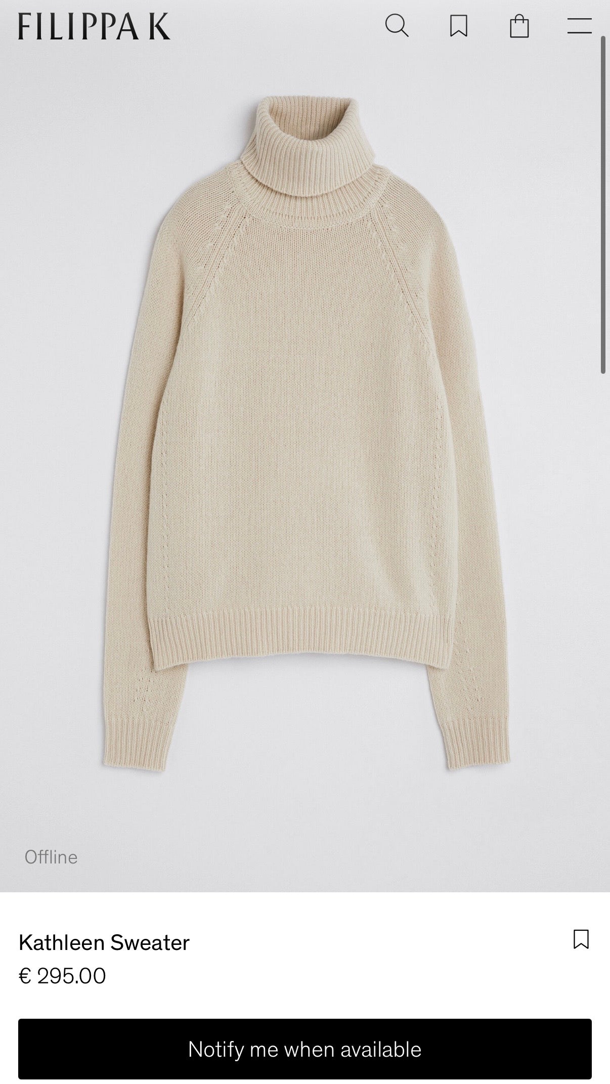 FILIPPA K (merino + kaszmir) - S