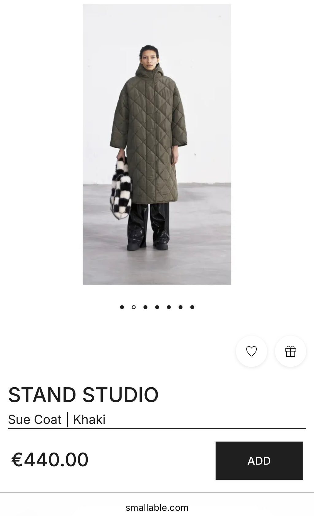 Oliwkowy długi płaszcz STAND STUDIO - S/M