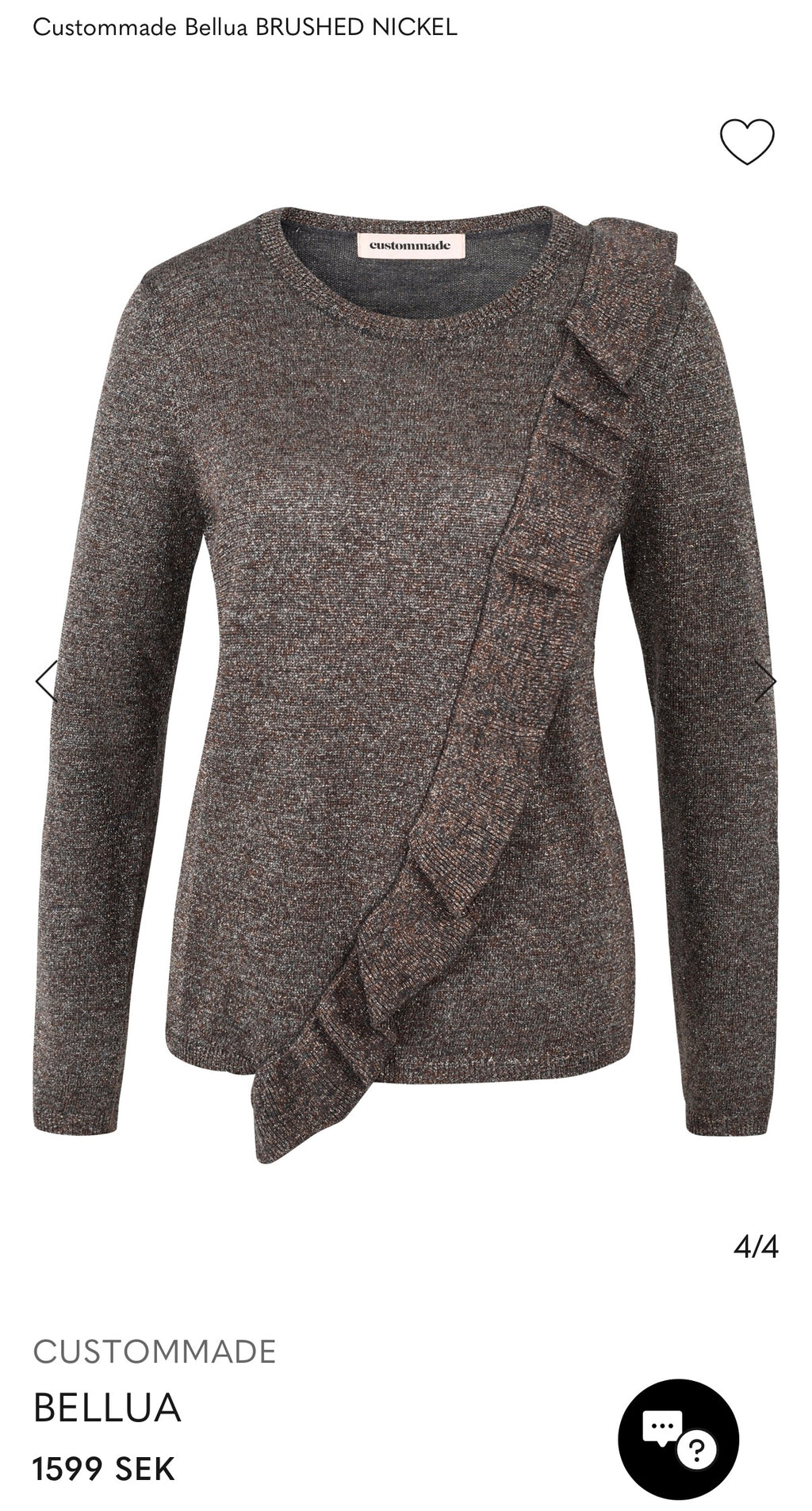 Brązowy wełniany sweter z metaliczną nicią CUSTOMMADE - S