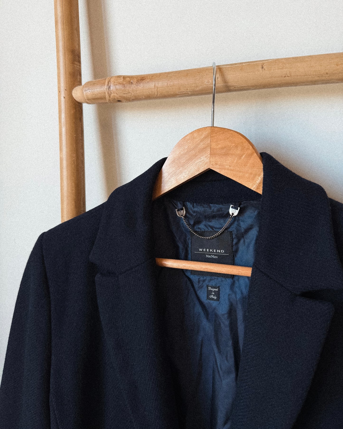 Ciemnogranatowy wełniany płaszcz Max Mara - L/XL