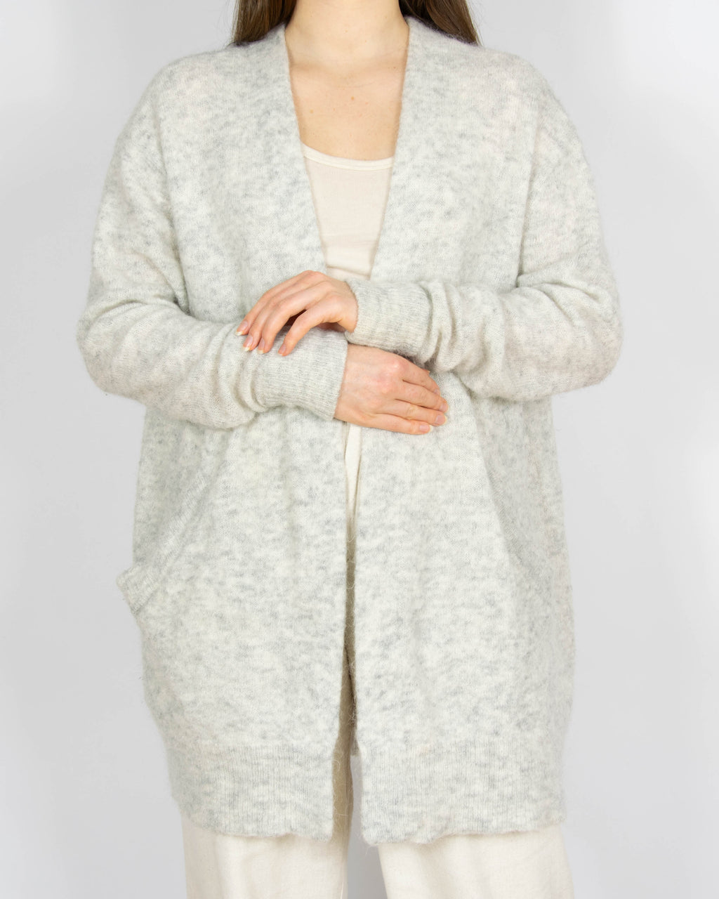 Jasnoszary wełniany kardigan Acne Studios - S/M