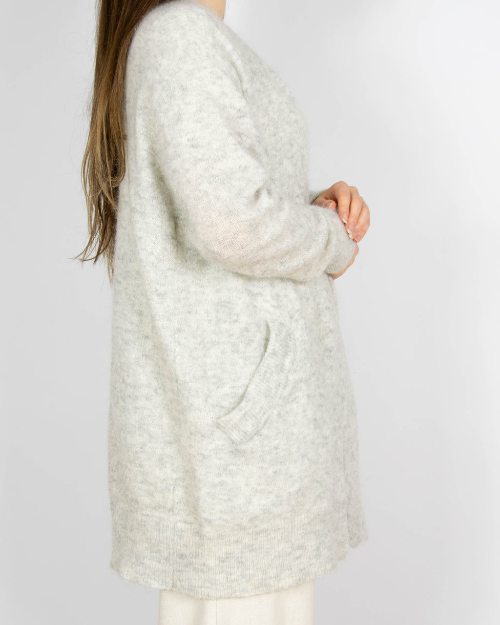 Jasnoszary wełniany kardigan Acne Studios - S/M