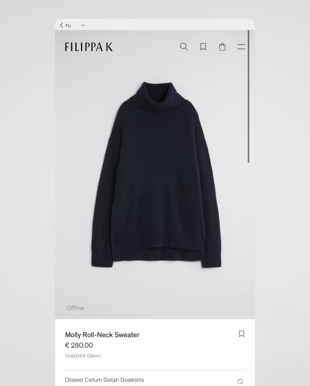 Ciemnogranatowy (merino + kaszmir) sweter z golfem FILIPPA K - S/M