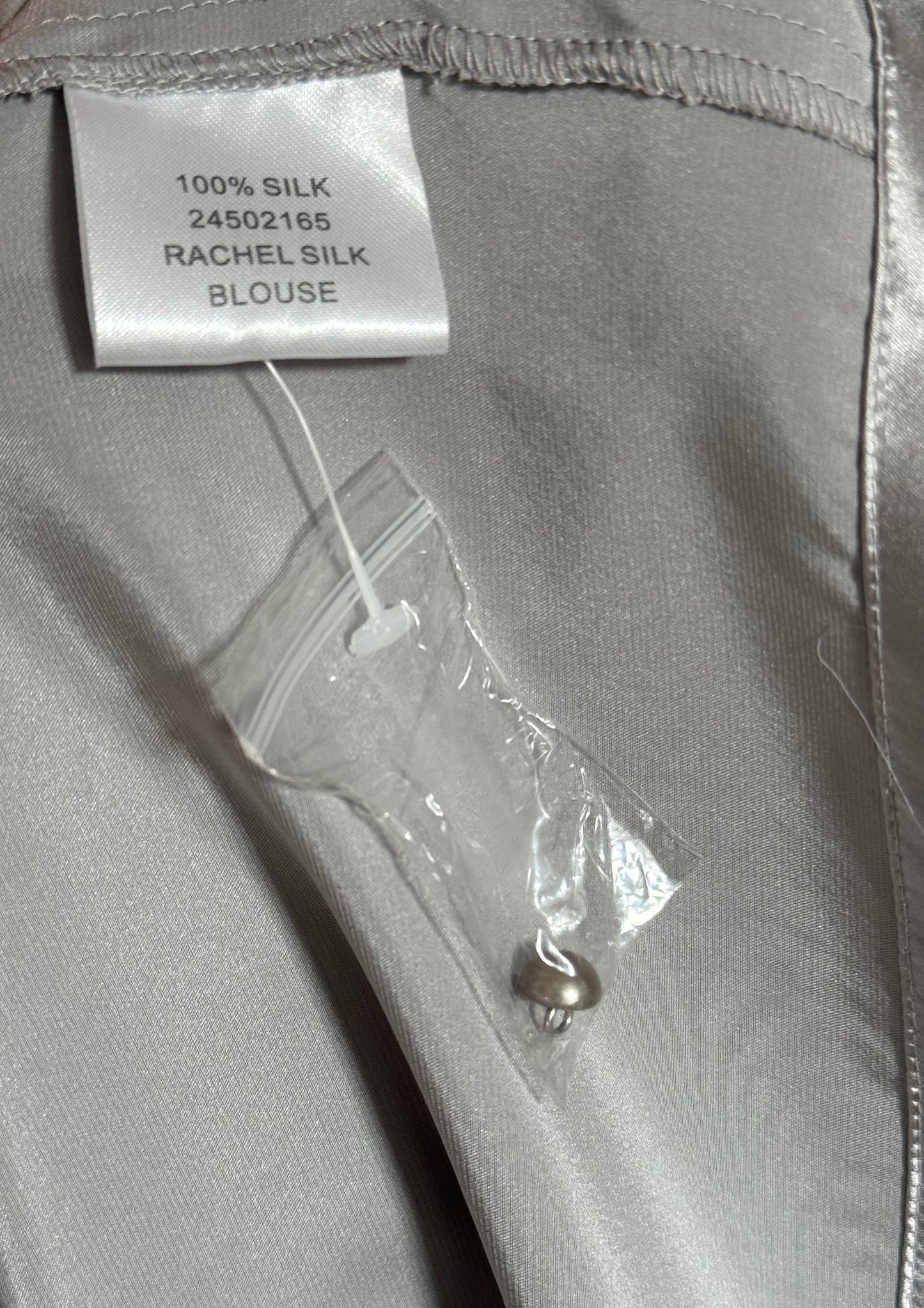 Szara satynowa jedwabna koszula TARA - XL