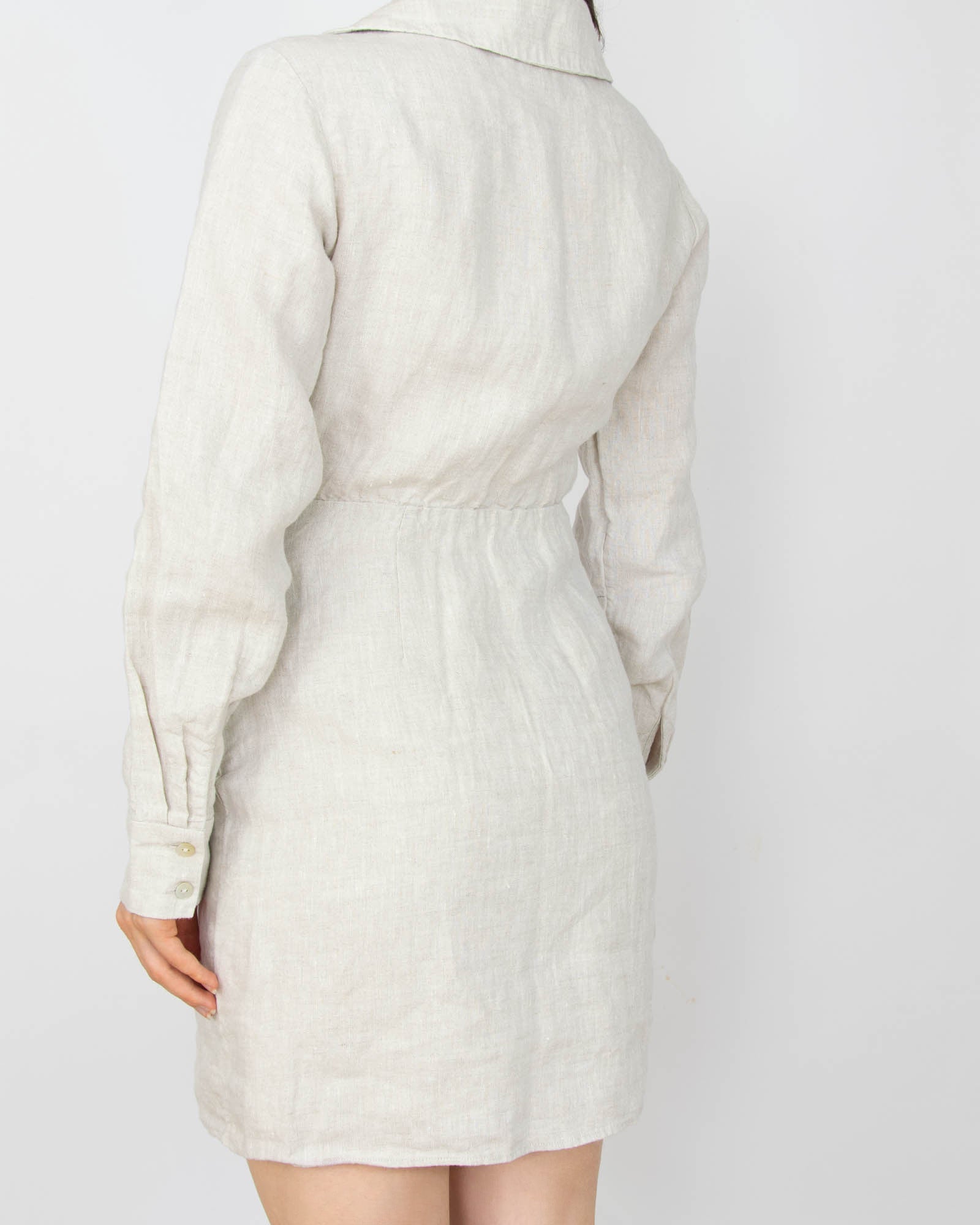 Beżowa lniana sukienka & other stories - XS