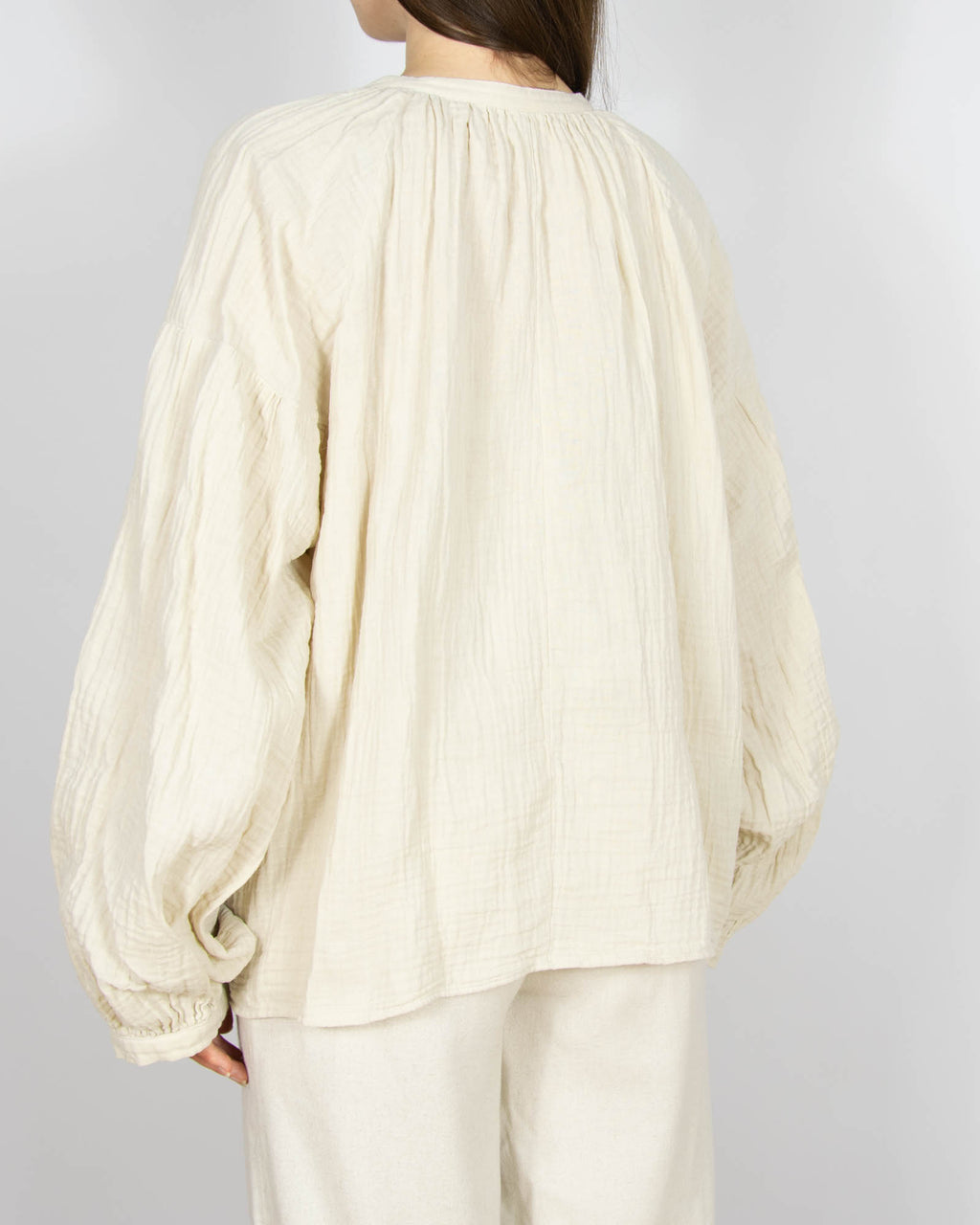Beżowa muślinowa bawełniana bluzka H&M  - XL