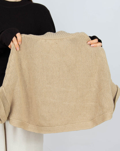 Beżowe wełniane ponczo dziecięce Massimo Dutti - (99-110cm / 5 lat)