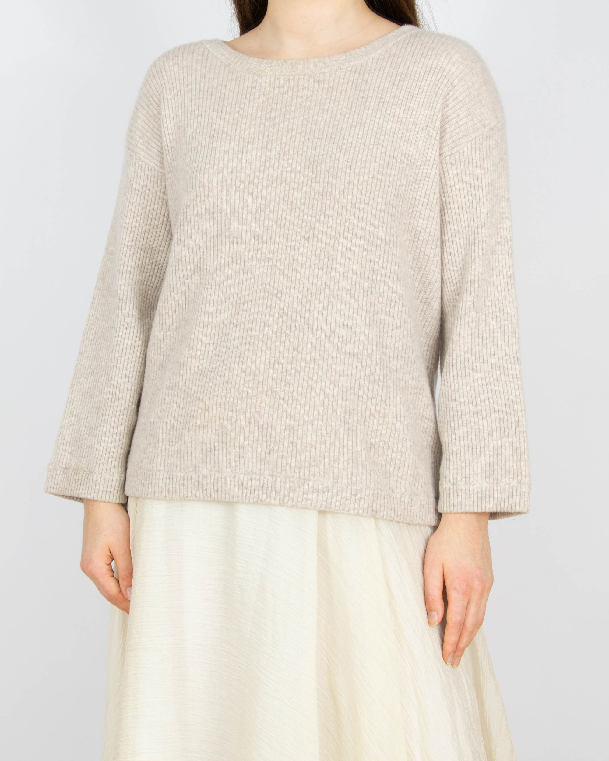 Beżowy kaszmirowy sweter KASHMINA - S