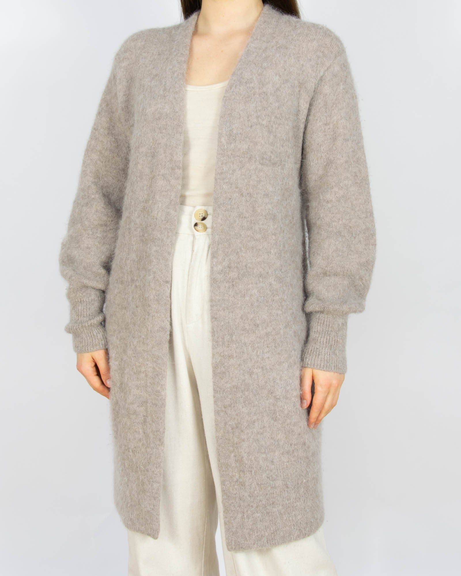 Beżowy (alpaka + wełna) kardigan H&M Premium