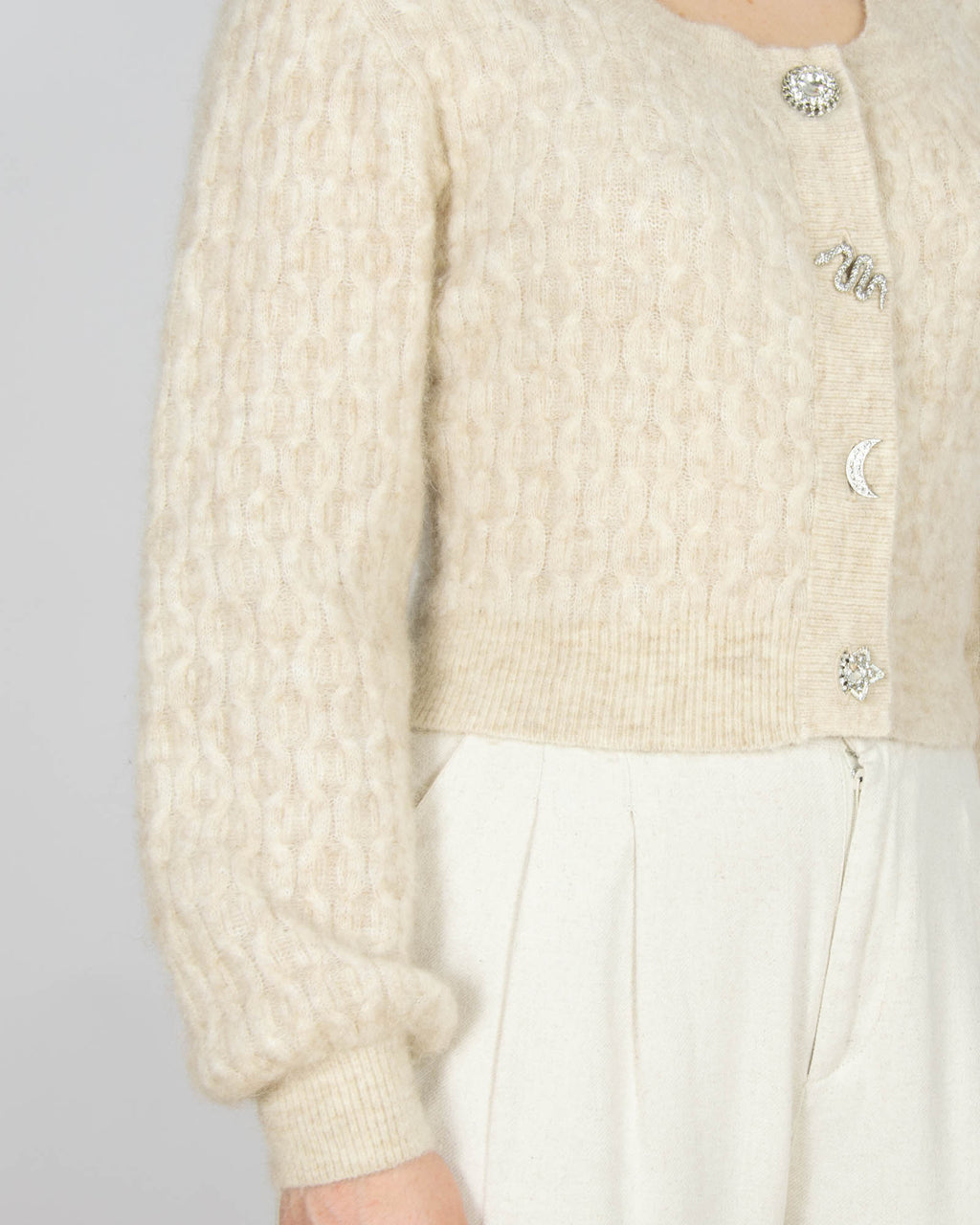 Beżowy (wełna + alpaka) kardigan & other stories - XS