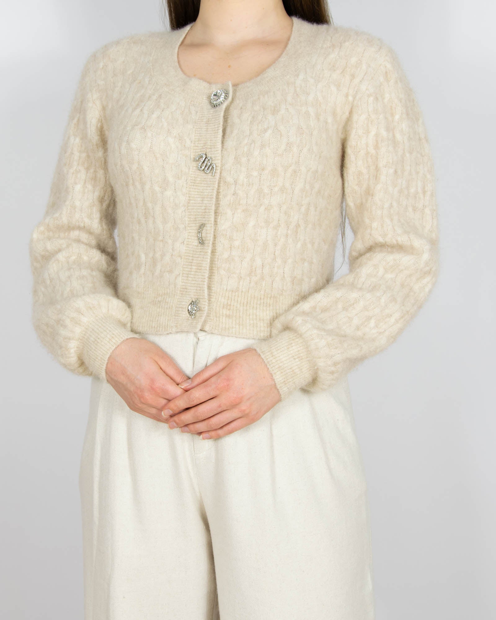 Beżowy wełniany (wełna + alpaka) kardigan & other stories