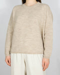 Beżowy (alpaka + wełna merino) sweter LAZZARI - M