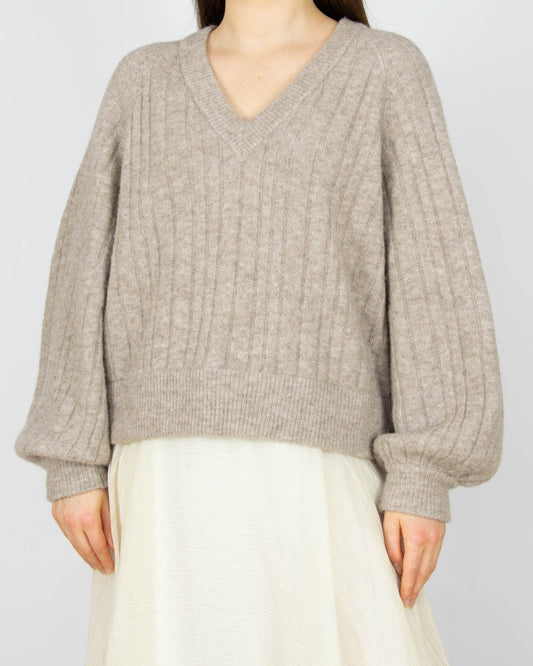 Beżowy (alpaka + wełna) sweter GESTUZ