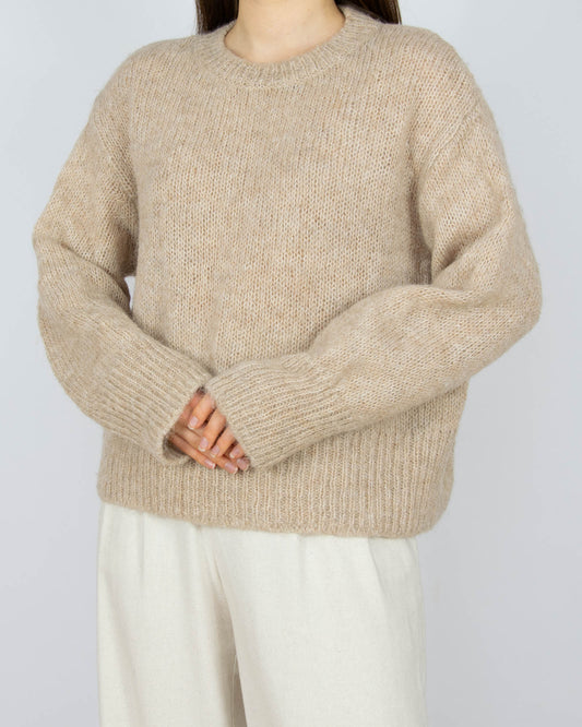Beżowy (alpaka + wełna) sweter H&M Premium