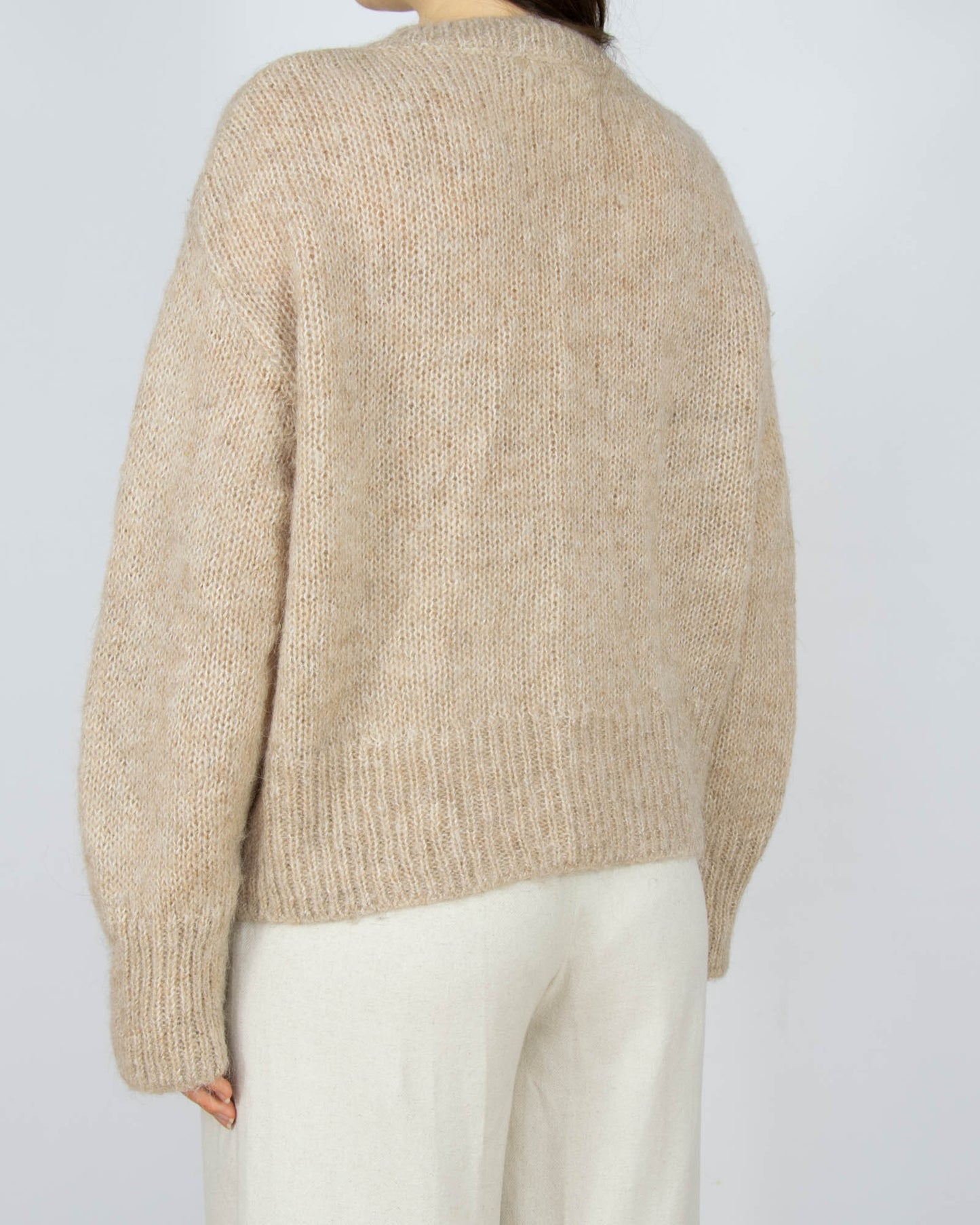Beżowy (alpaka + wełna) sweter H&M Premium - XS/S
