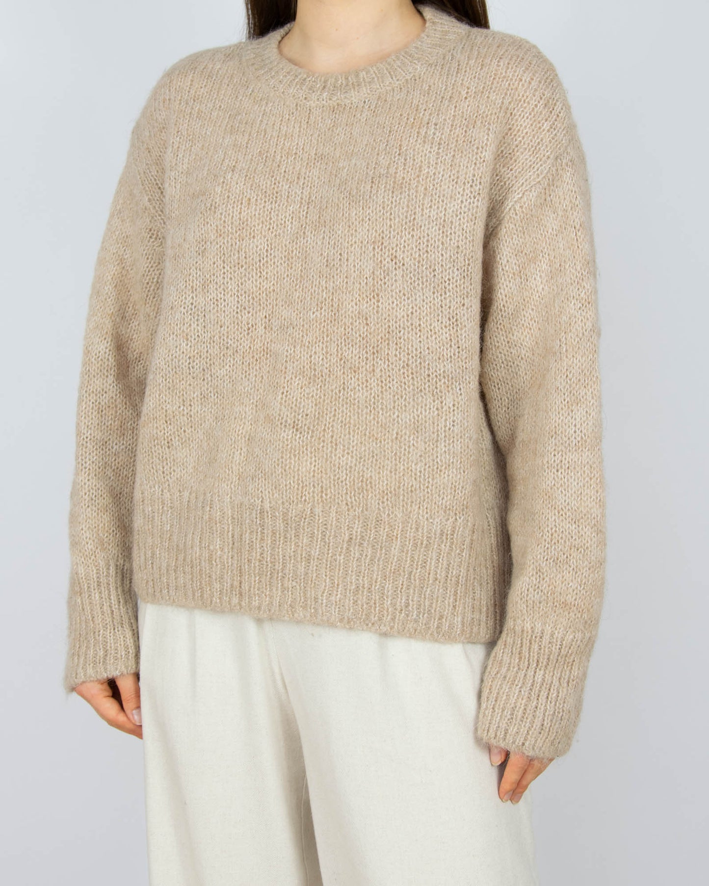 Beżowy (alpaka + wełna) sweter H&M Premium - XS/S